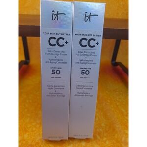 It Cosmetics SPF 50 CC+  Full Coverage Cream Neutral Deep 1.08oz Pack Of 2